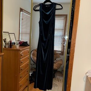 Zara Midnight Blue Velvet Maxi Dress